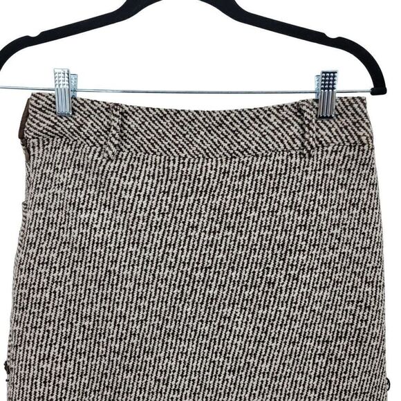 Womens Skirt Tweed Tiered Fringed Tea Length Pockets Boho Country Brown S - Picture 8 of 9
